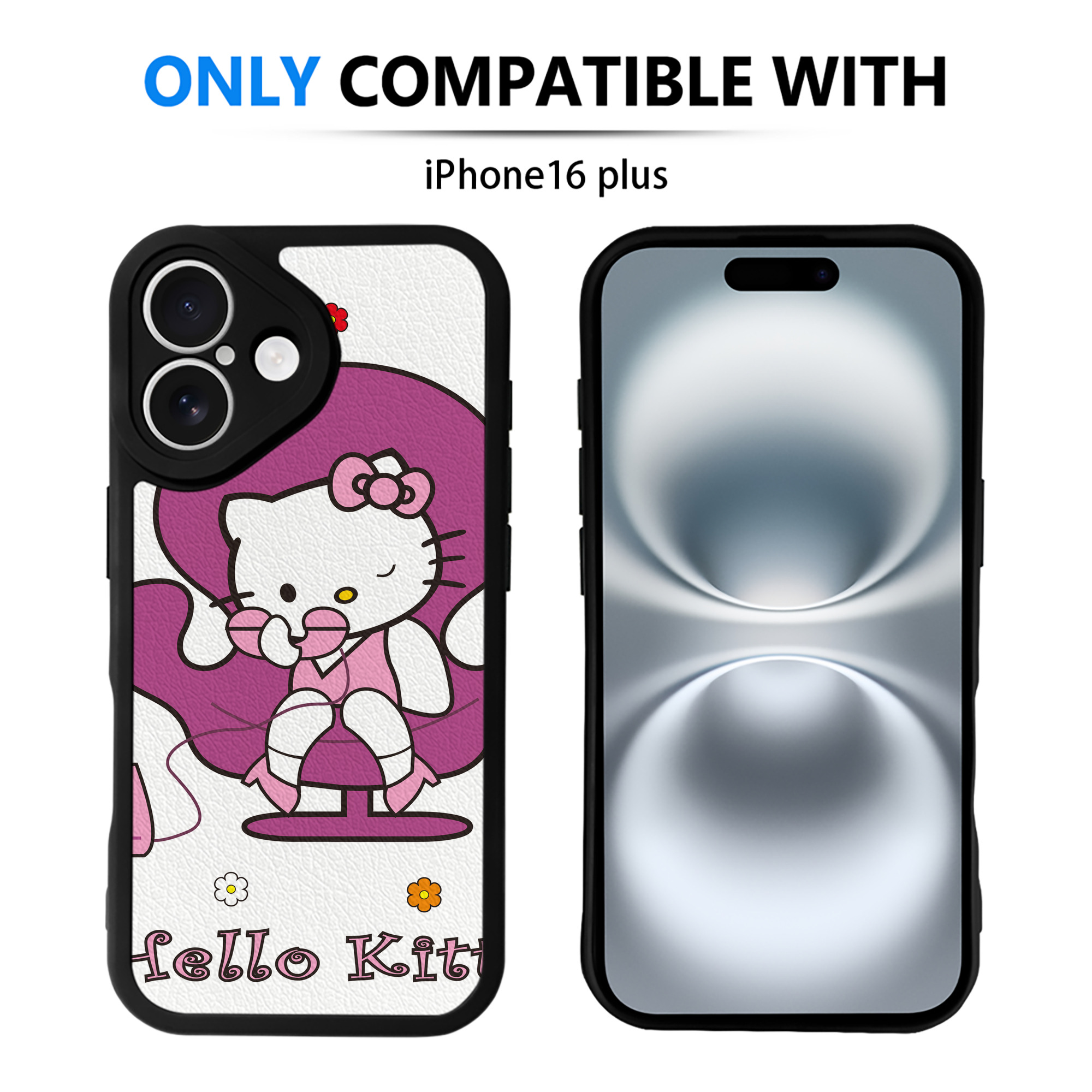（画像用） Hello Kitty ハローキティ 【iPhone 16シリーズ対応】シリコンスマホケース（レザー調） 材質：シリコン